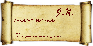 Jandó Melinda névjegykártya